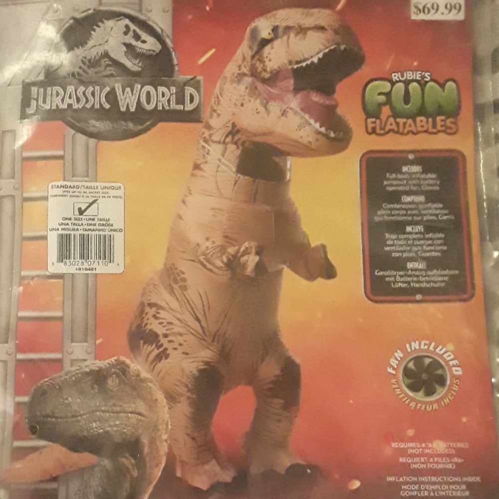 Juassic World Adult size inflatible T-Rex costume